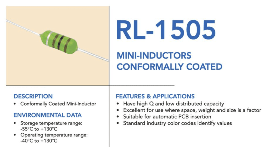 Conformally coated mini inductors